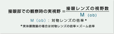 接眼部での観察時の実視野