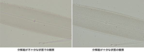 図4 同じ倍率による分解能の違い