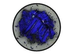 Particle as seen by the system during detection and analysis. The blue color indicates that this particle is metallic.