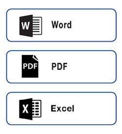 The software supports output formats such as MS Word or PDF or Excel.