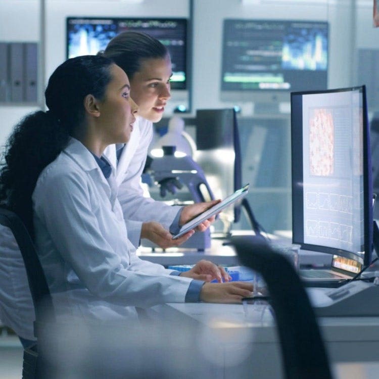 Scientists performing high-end life science research.