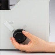 Adjust the objective’s height with the focusing handle.