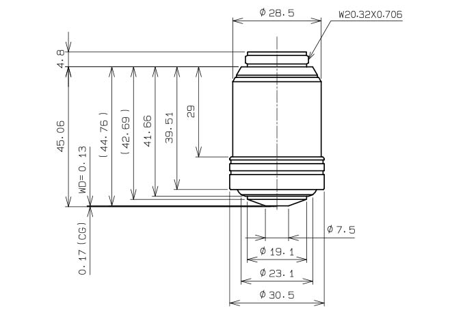 100X 対物レンズ NA 1.45 FN 26.5 WD 0.13 mm | Evident 100X 対物レンズ NA 1.45 FN 26.5 WD 0.13 mm | Evident