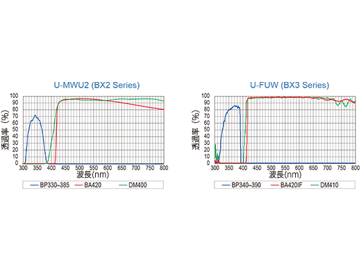 高S/N比(Signal-to-Noise Ratio)、ライトアブゾーバー搭載の蛍光ミラーユニット