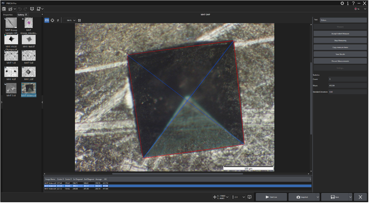 Vickers에 따른 마이크로 경도 테스트