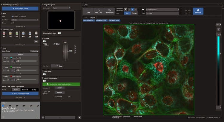 FLUOVIEW Smart software interface.