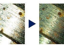 Clearly exposed for both dark and bright parts by HDR (Sample: fuel injector bulb)