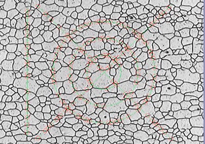 使用截点法分析晶粒