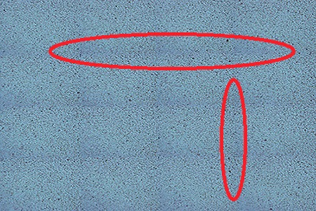 重叠图像间的接缝清晰可见