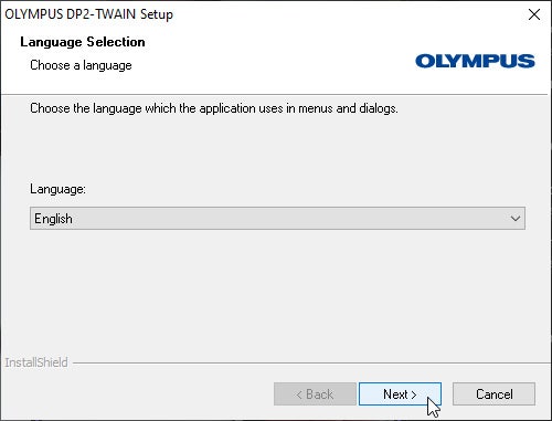 5) [Language settings] will appear. Choose a language provided by drop-down menu and click the [Next] button.
