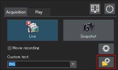 Click the acquisition Settings button