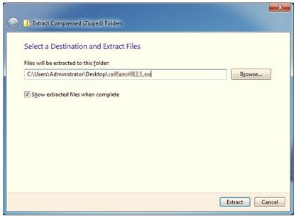 Select the folder to extract and click