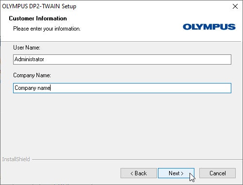 6) [Customer Information] will appear. Enter the user's information and click the [Next] button.