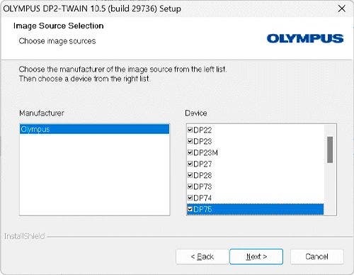 7) Select the camera(s) you want to use.