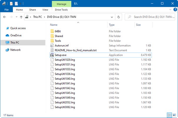 1) Double-Click the [setup] file in decompressed folder [DP2TWAIN V10.5].