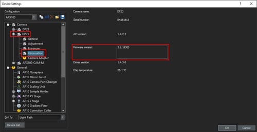 Cameras with a firmware version lower than “3.1.18980” need to be updated.