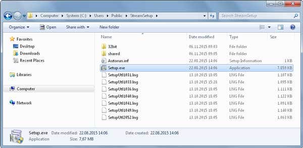 The file is uncompressed and the folder is opened. And double click on the file[setup.exe]in the folder.