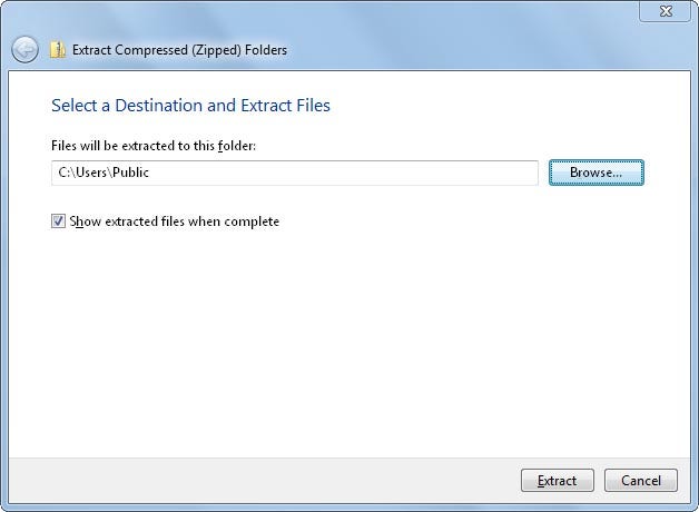Set a Destination and click the [Extract] button.