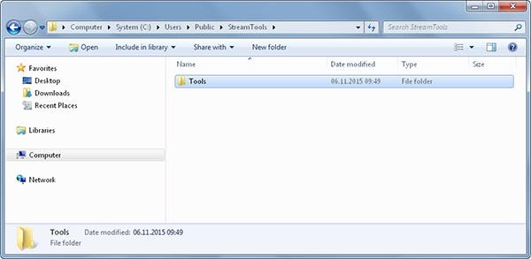 The file is uncompressed and the folder is opened: