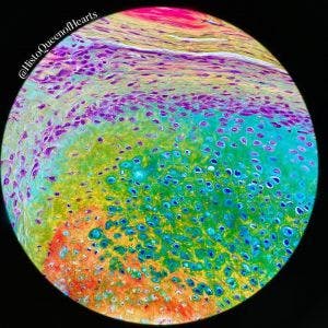 Pentachrome stain under the microscope