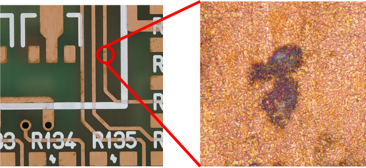 铜制图面的高倍率图像