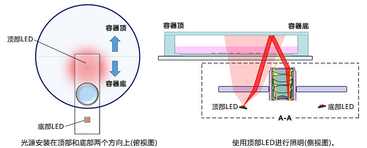 图8.对容器的下半部分成像