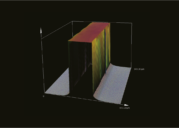 Resist pattern on a silicon surface. Image courtesy of the Nanotechnology Hub at Kyoto University.