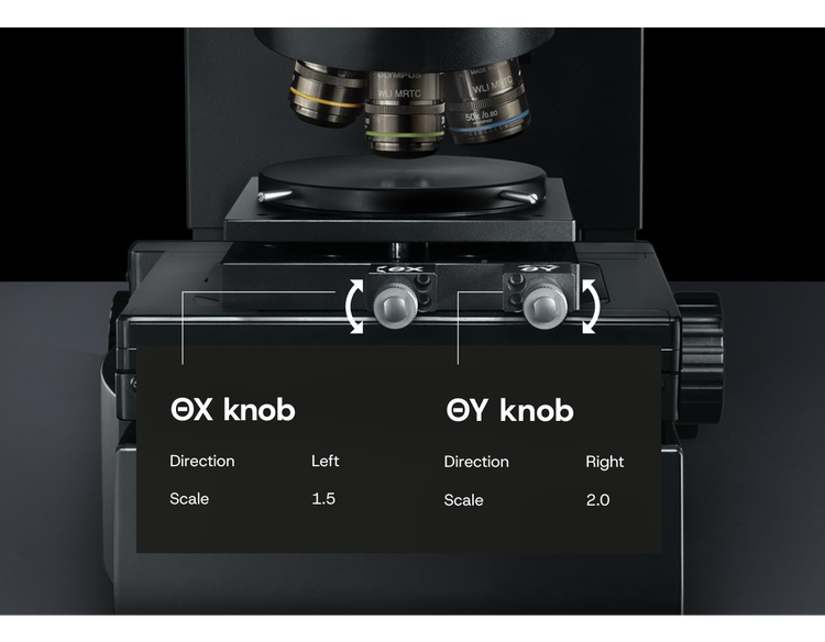 Tilt Adjustment Assistance on the LEXT OLS5500 3D optical profilometer.