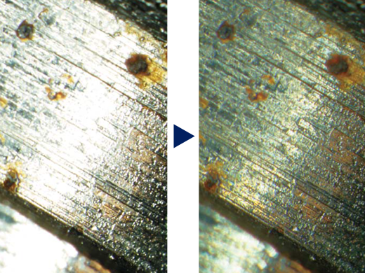 Clearly exposed for both of dark and bright parts by HDR (Sample: fuel injector bulb)